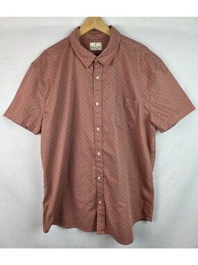 Mutual Weave Men's Shirt Size XXL Pink Salmon Short Sleeve Button Down Top